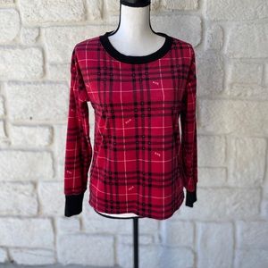 Betsy Johnson Red Plaid XOX Top / Size Small